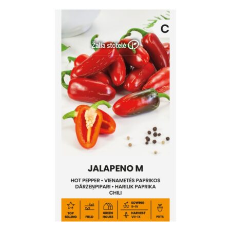 Jalapeño M Chili Seeds – Popular Medium-Hot Red Pepper for Pots, Cooking & Smart Gardens – 65–75 Days – 1g