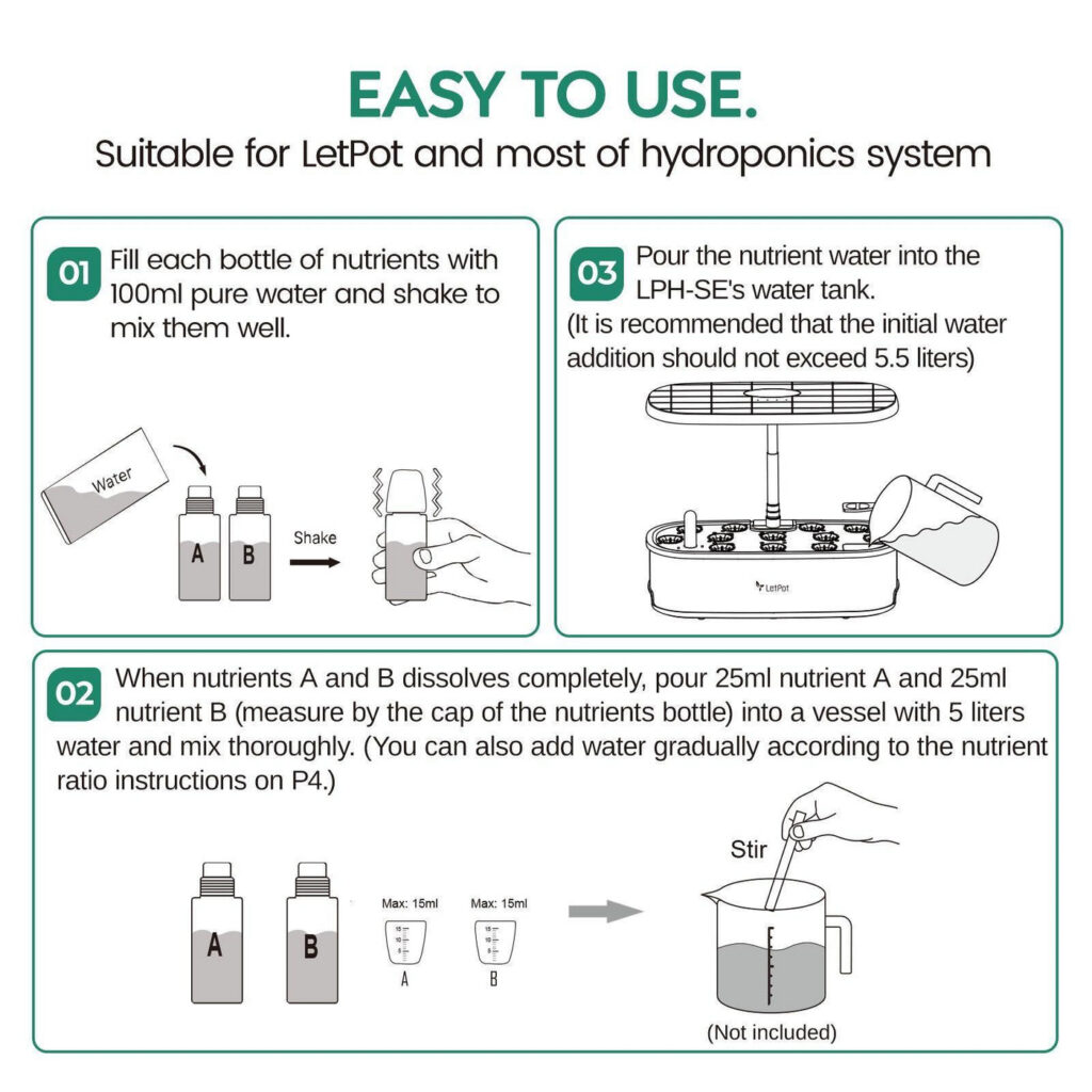 How to mix hydroponic nutrients: step-by-step for beginners