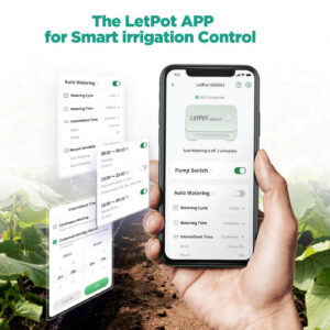 LetPot app screen used to schedule a smart drip irrigation cycle