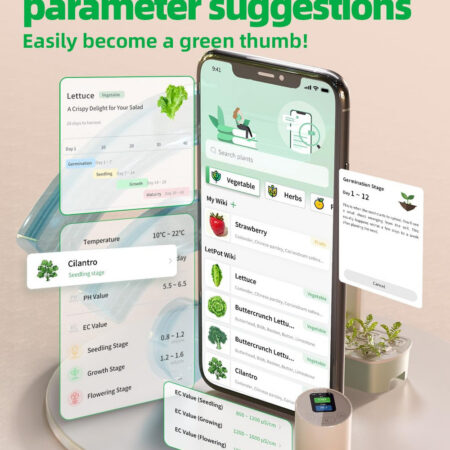 Letpot Smart Temperature & EC Meter for Hydroponic Indoor Garden with pump - Image 4