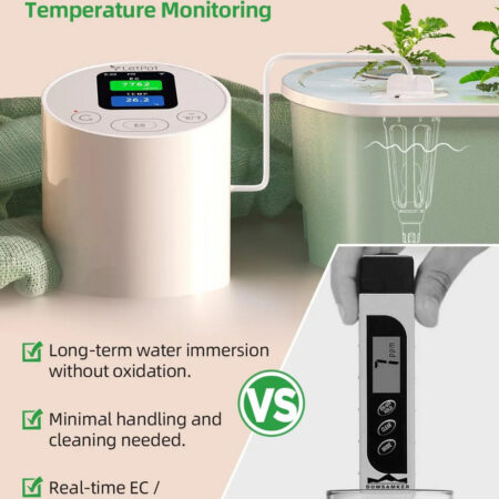 Letpot Smart Temperature & EC Meter for Hydroponic Indoor Garden with pump - Image 2