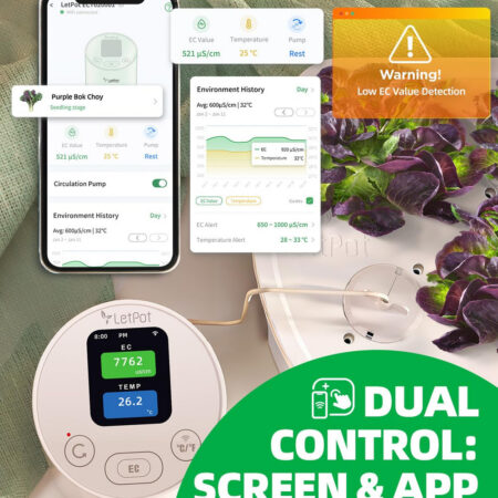 Letpot Smart Temperature & EC Meter for Hydroponic Indoor Garden with pump - Image 5