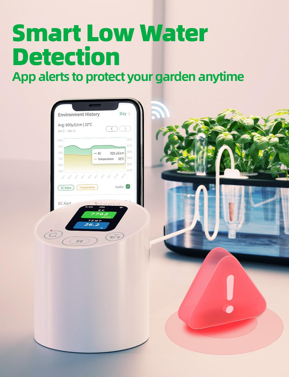 Letpot Smart Temperature & EC Meter for Hydroponic Indoor Garden with pump - Image 3