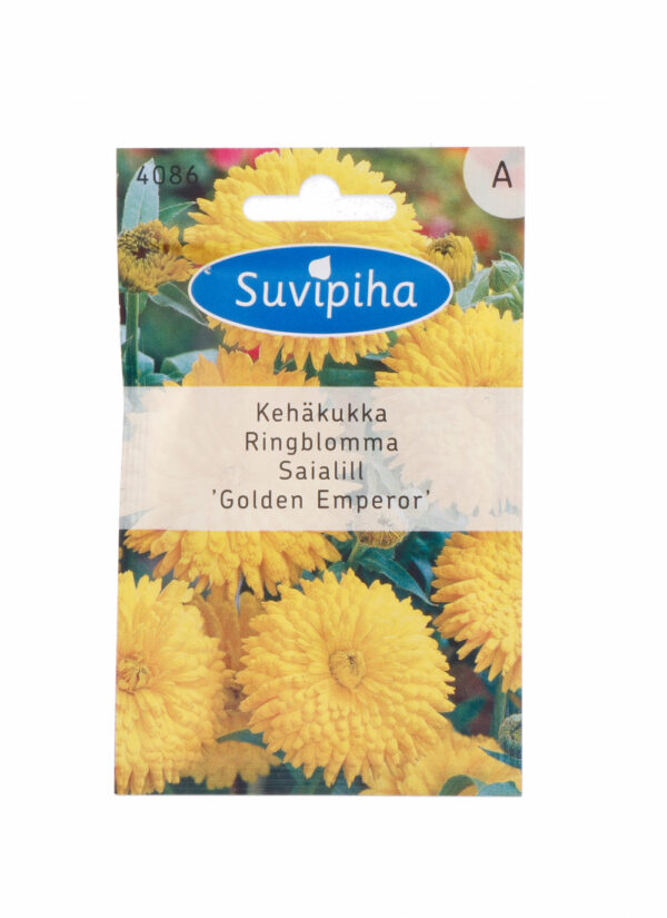 Calendula 'Golden Emperor' Seeds – Edible Double Blooms, 40–50cm – Perfect for Gardens, Pots & Smart Greenhouses – 1g