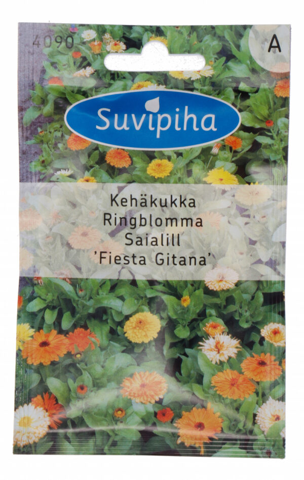 Calendula 'Fiesta Gitana' Dwarf Seeds – Compact, Cold-Tolerant Orange-Yellow Blooms for Pots & Borders – 20–30 cm – 1g