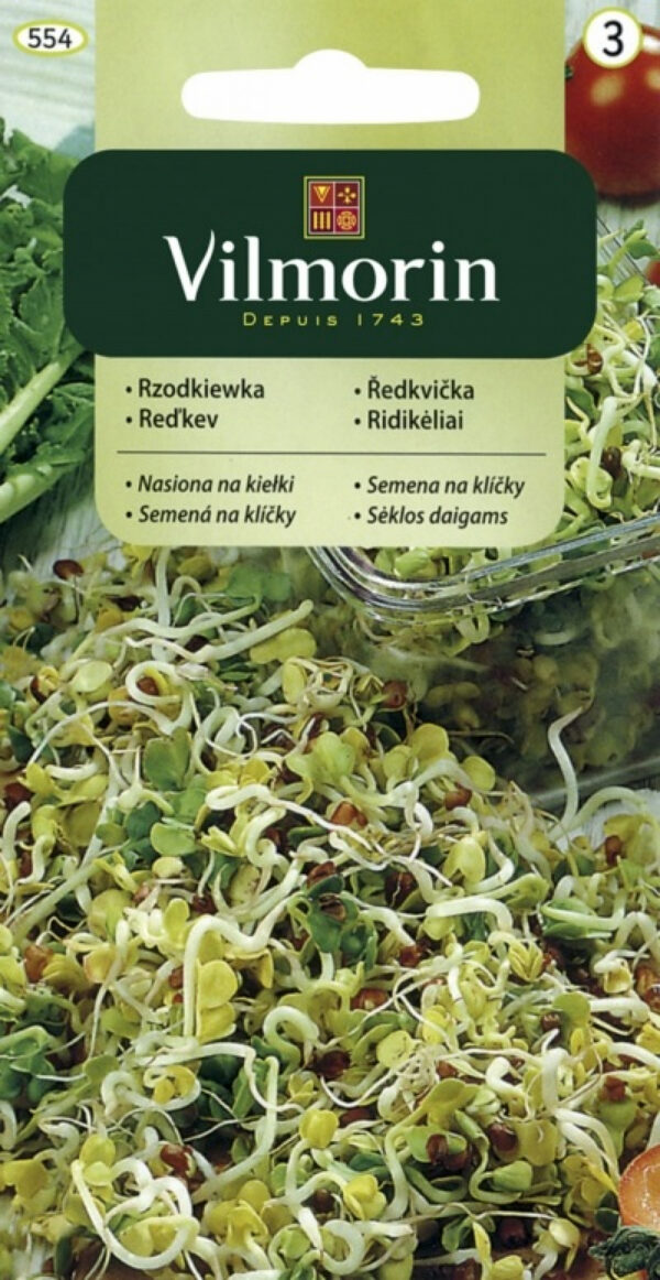 Organic Radish Sprouting Seeds – Spicy Microgreens for Salads & Sandwiches – Easy Indoor Superfood – 20g – Vilmorin