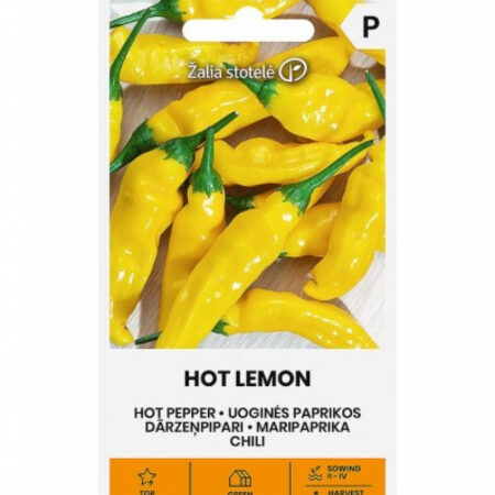 Chili Pepper 'Hot Lemon' Seeds – Citrusy Capsicum baccatum for Pots, Salsas & Drying – Compact, Productive Plants – 6–10 cm Fruits – 1g