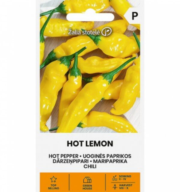 Chili Pepper 'Hot Lemon' Seeds – Citrusy Capsicum baccatum for Pots, Salsas & Drying – Compact, Productive Plants – 6–10 cm Fruits – 1g