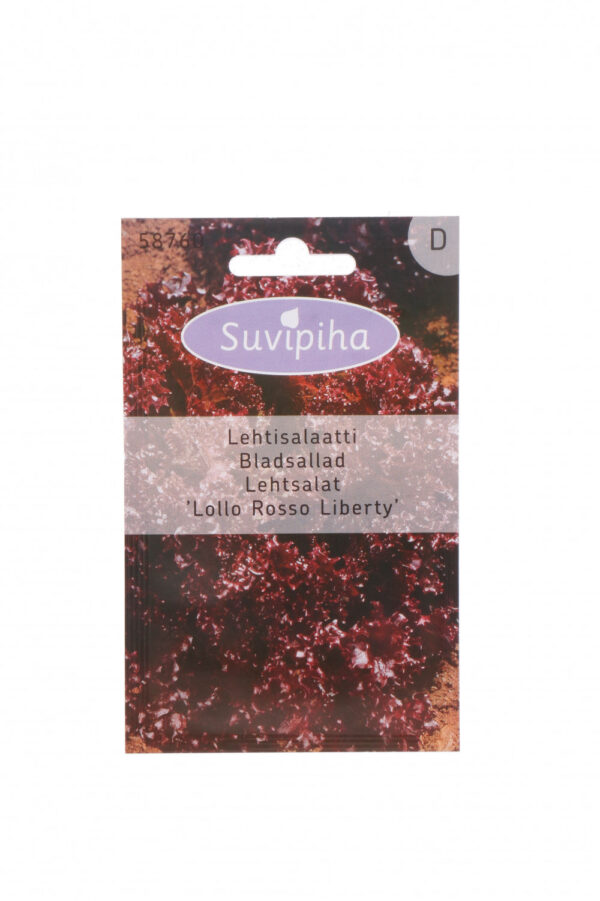 Lollo Rosso Salat 'Liberty' F1 Seemned - Sügavpunased lehtsalatid nutikale sise- ja vesiviljelusaiale - 0.1g