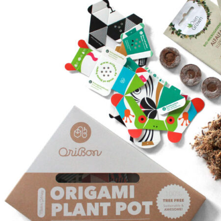 OriBon Rainforest Animals Collection – 3 Origami Plant Pots with Microgreen Seeds Included - Image 3