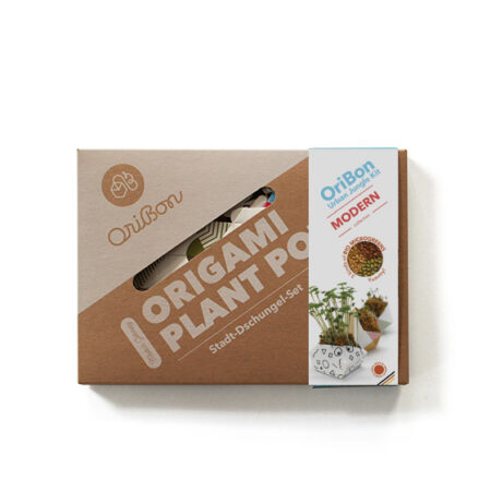 OriBon Modern Collection – 3 Origami Plant Pots with BIO Microgreen Seeds Included - Image 2