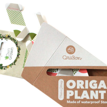 OriBon Modern Collection – Origami Plant Pot with BIO Microgreen Seeds Included