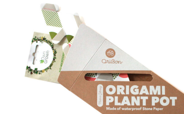 OriBon Modern Collection – Origami Plant Pot with BIO Microgreen Seeds Included