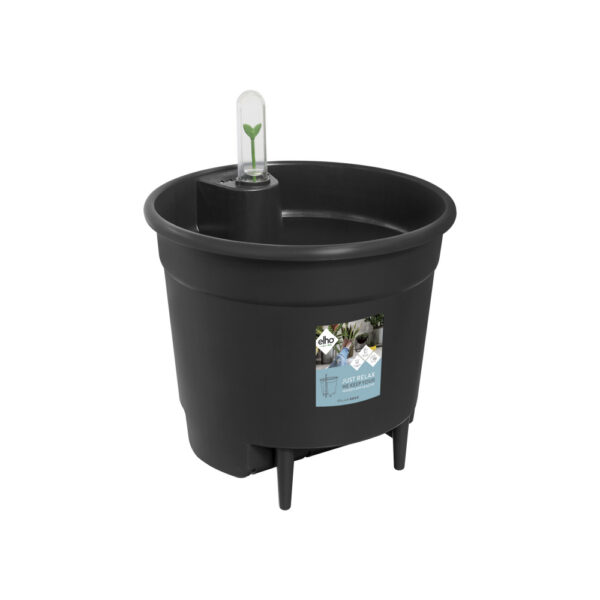 Elho Round Inner Pot with Self-Watering System – 44 cm Diameter – 36 L – Black – Recycled Plastic