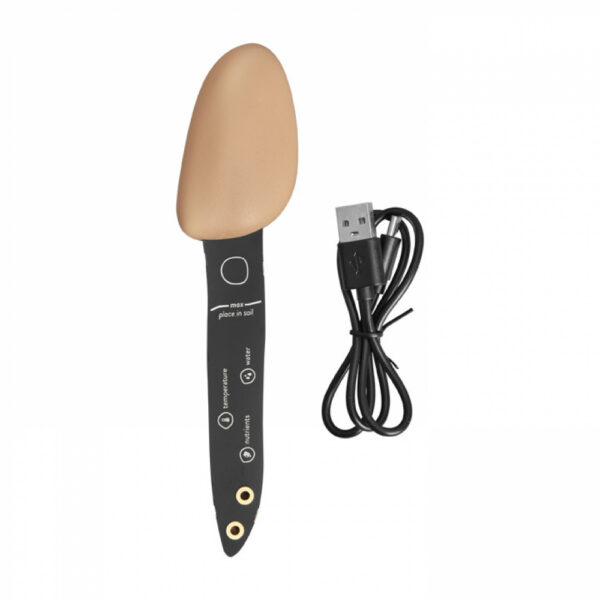 Elho Smart Pebble Plant Sensor – Light Brown – Smart Indoor Gardening Assistant – Monitors Water, Light, Nutrients & Temperature