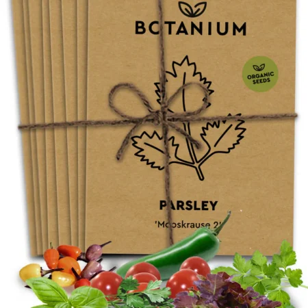 Botanium Seed Bundle (7 Organic Varieties) – Basil, Parsley, Arugula, Coriander, Lettuce, Cherry Tomato & Jalapeño Chili