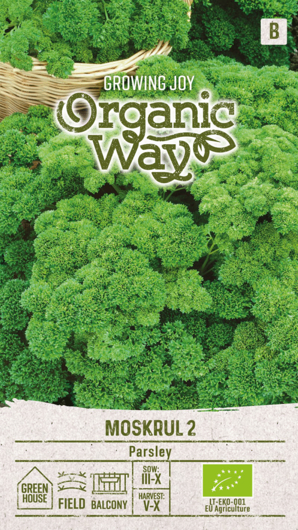 Organic Parsley Moskrul 2 Seeds | Curly Dark-Green Herb for Hydroponic & Smart Indoor Gardens