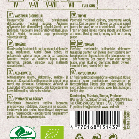 Organic Thyme Seeds | Perennial Culinary Herb for Hydroponic & Smart Indoor Gardens - Image 2