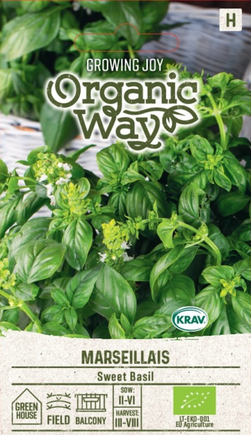 Organic Basil Sweet Marseillais Seeds | Aromatic Culinary Herb for Hydroponics & Smart Indoor Gardens
