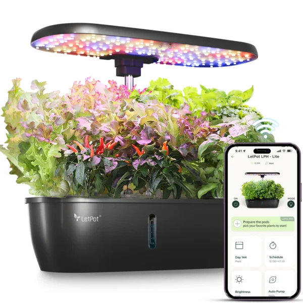LetPot Lite 12-Pod Smart Indoor Hydroponic Garden – Spacious System for Herbs & Greens