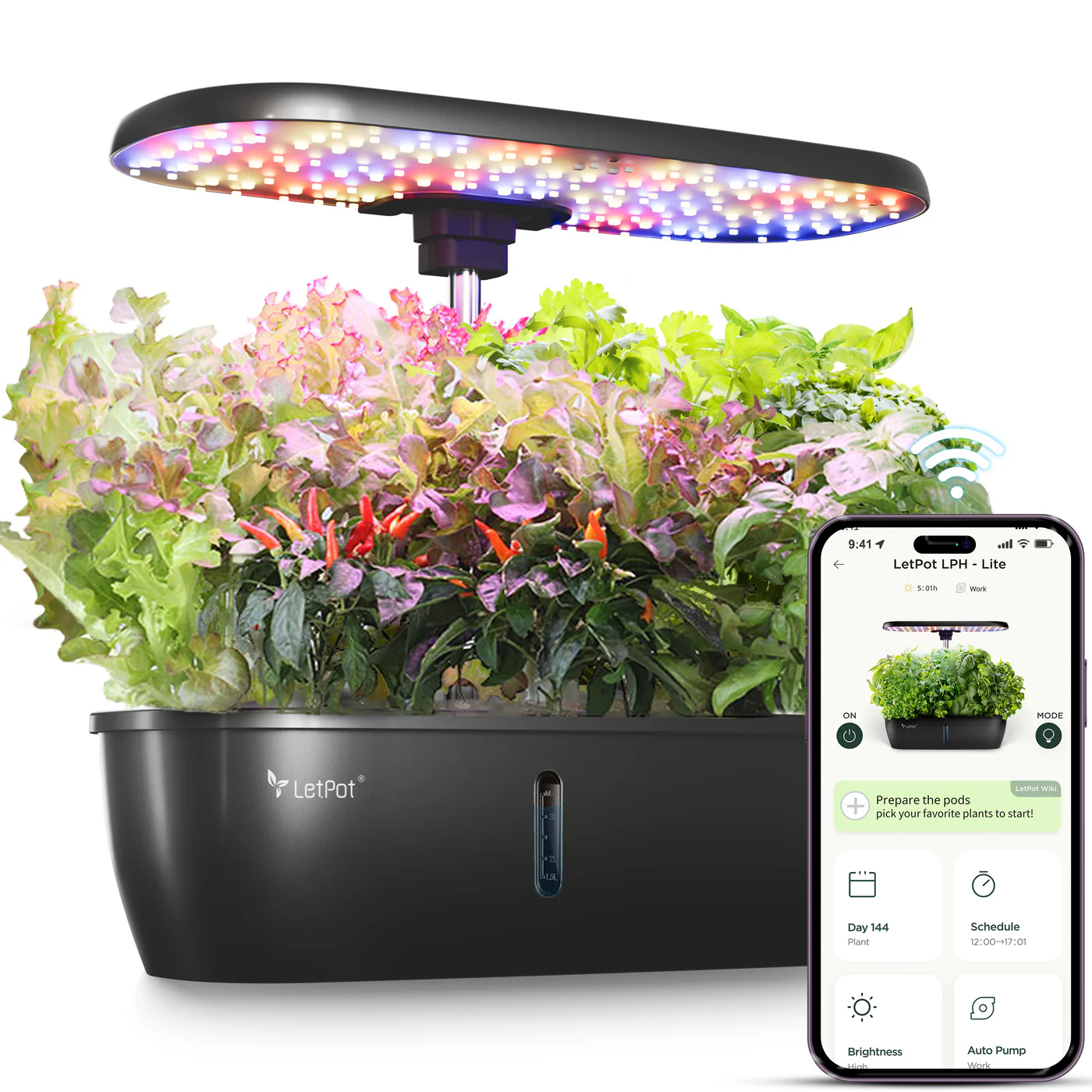 LetPot LPH-Lite Hydroponics Growing System – 12-Pod Smart Indoor Garden with App & Wi-Fi Control