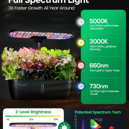 LetPot Lite 12-Pod Smart Indoor Hydroponic Garden – Spacious System for Herbs & Greens - Image 3