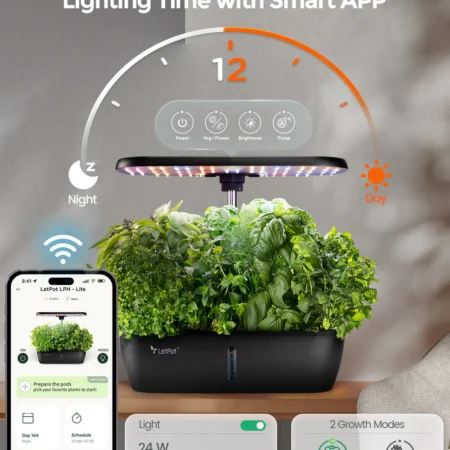 LetPot Lite 12-Pod Smart Indoor Hydroponic Garden – Spacious System for Herbs & Greens - Image 5
