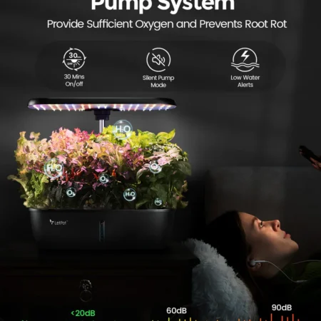 LetPot Lite 12-Pod Smart Indoor Hydroponic Garden – Spacious System for Herbs & Greens - Image 7