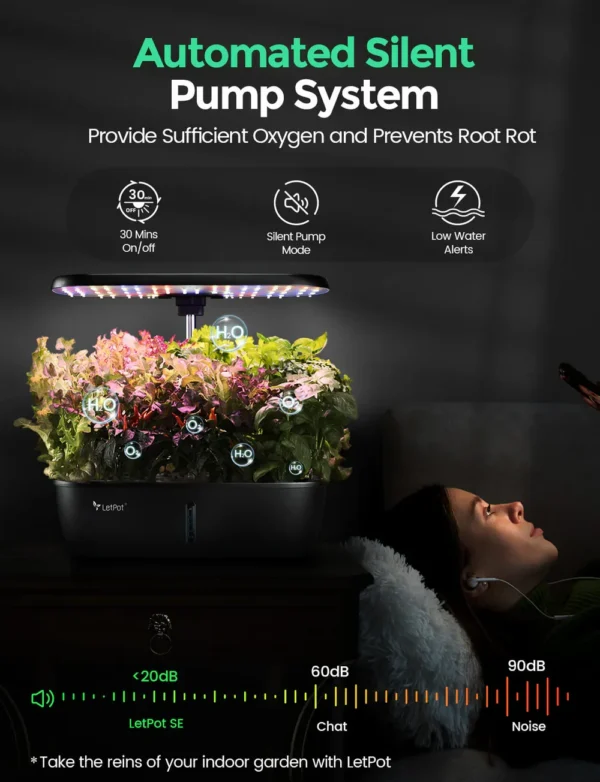 LetPot Lite 12-Pod Smart Indoor Hydroponic Garden – Spacious System for Herbs & Greens