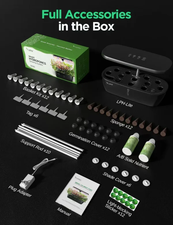 LetPot Lite 12-Pod Smart Indoor Hydroponic Garden – Spacious System for Herbs & Greens