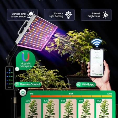 LetPot Smart Grow Lights for Indoor Plants (100W) – Full Spectrum, App + Remote, Standing or Hanging (EU Adapter) - Image 6