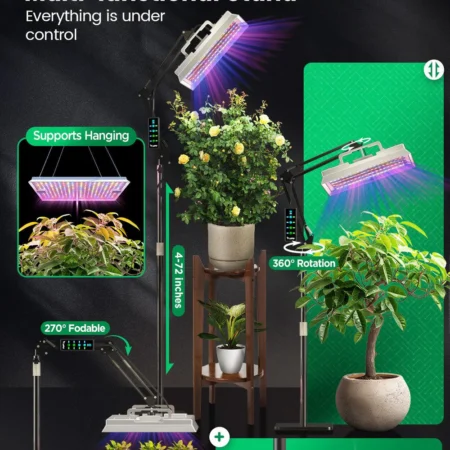 LetPot Smart Grow Lights for Indoor Plants (100W) – Full Spectrum, App + Remote, Standing or Hanging (EU Adapter) - Image 2