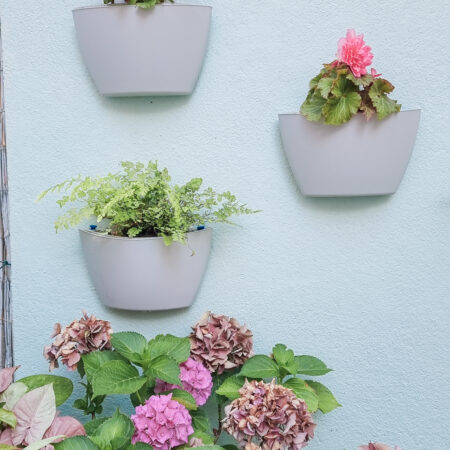 CitySens 3-Pack Wall Planters with Capillary Self-Watering – Gray Vertical Wall Planter Set - Image 2