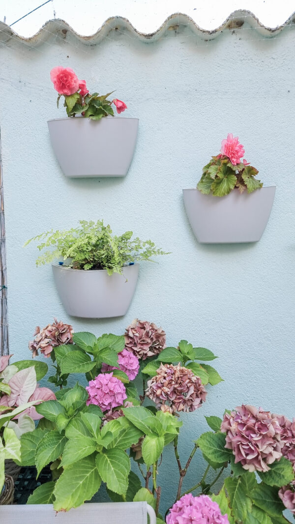 CitySens 3-Pack Wall Planters with Capillary Self-Watering – Gray Vertical Wall Planter Set