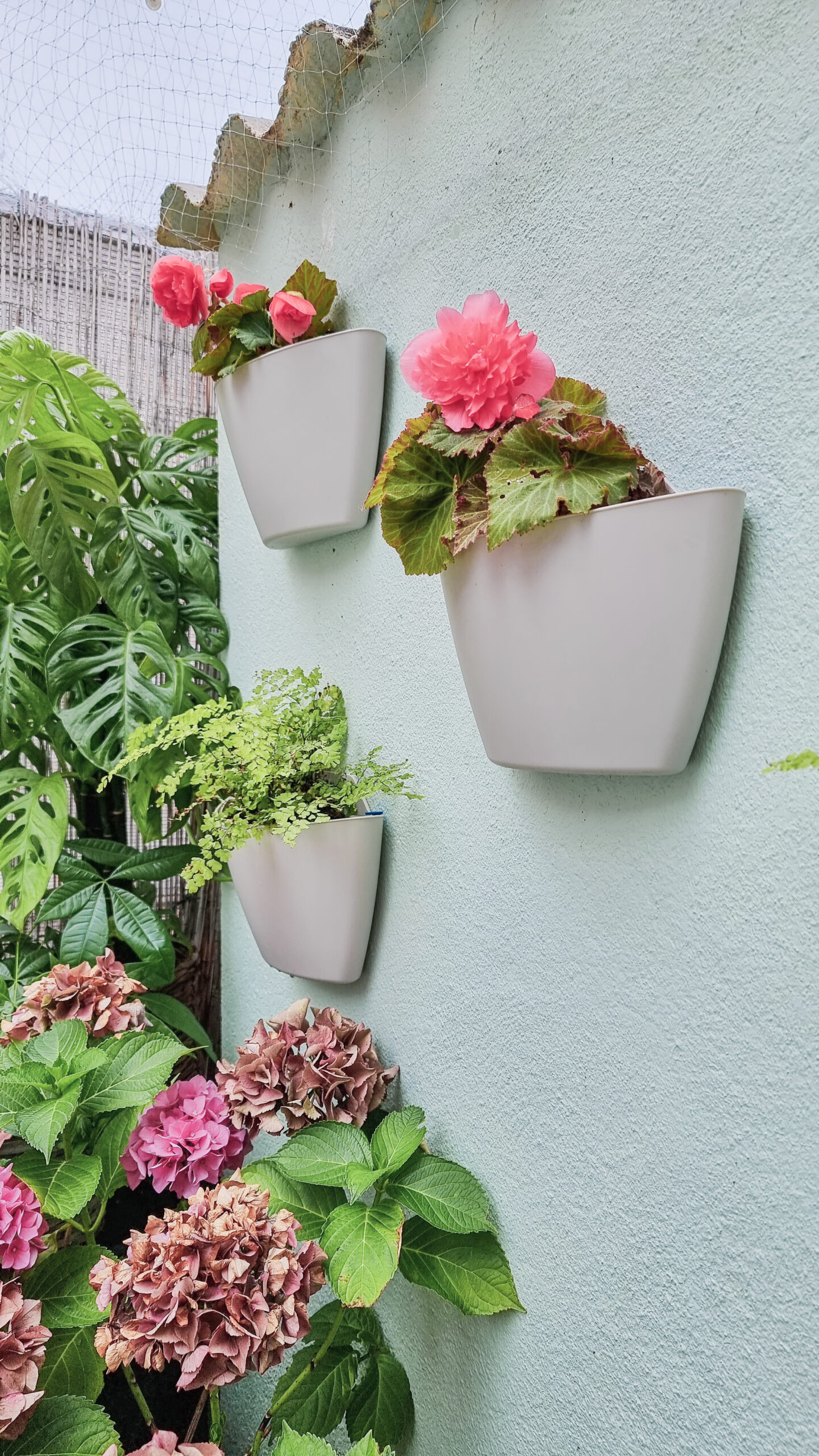 CitySens 3-Pack Wall Planters with Capillary Self-Watering – Gray Vertical Wall Planter Set - Image 3