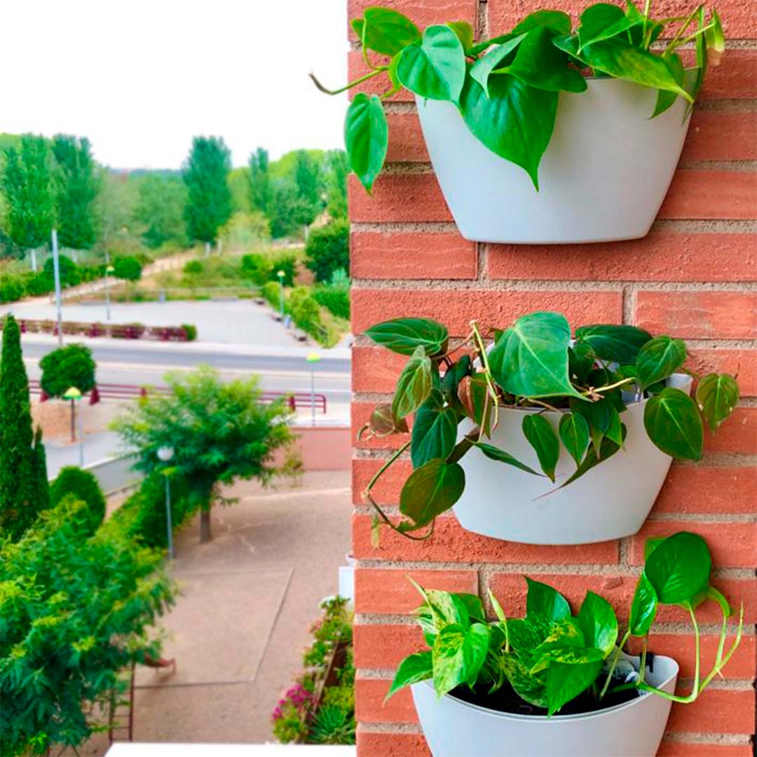 CitySens 3-Pack Wall Planters with Capillary Self-Watering – Gray Vertical Wall Planter Set - Image 4