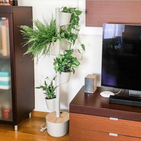 CitySens Vertical Planter – Gray 4 Pots with Wi-Fi Smart Watering Kit - Image 2