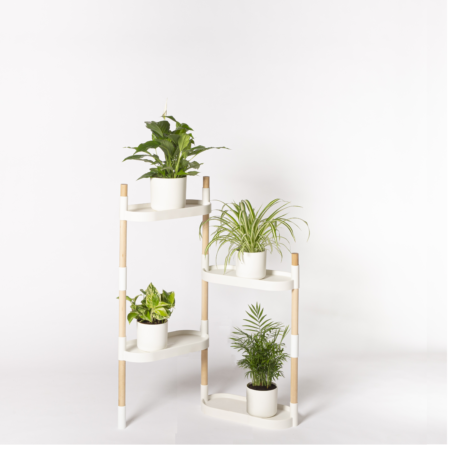 CitySens Modular Plant Shelf – White 4-Tray Indoor Vertical Gardening Shelf - Image 2