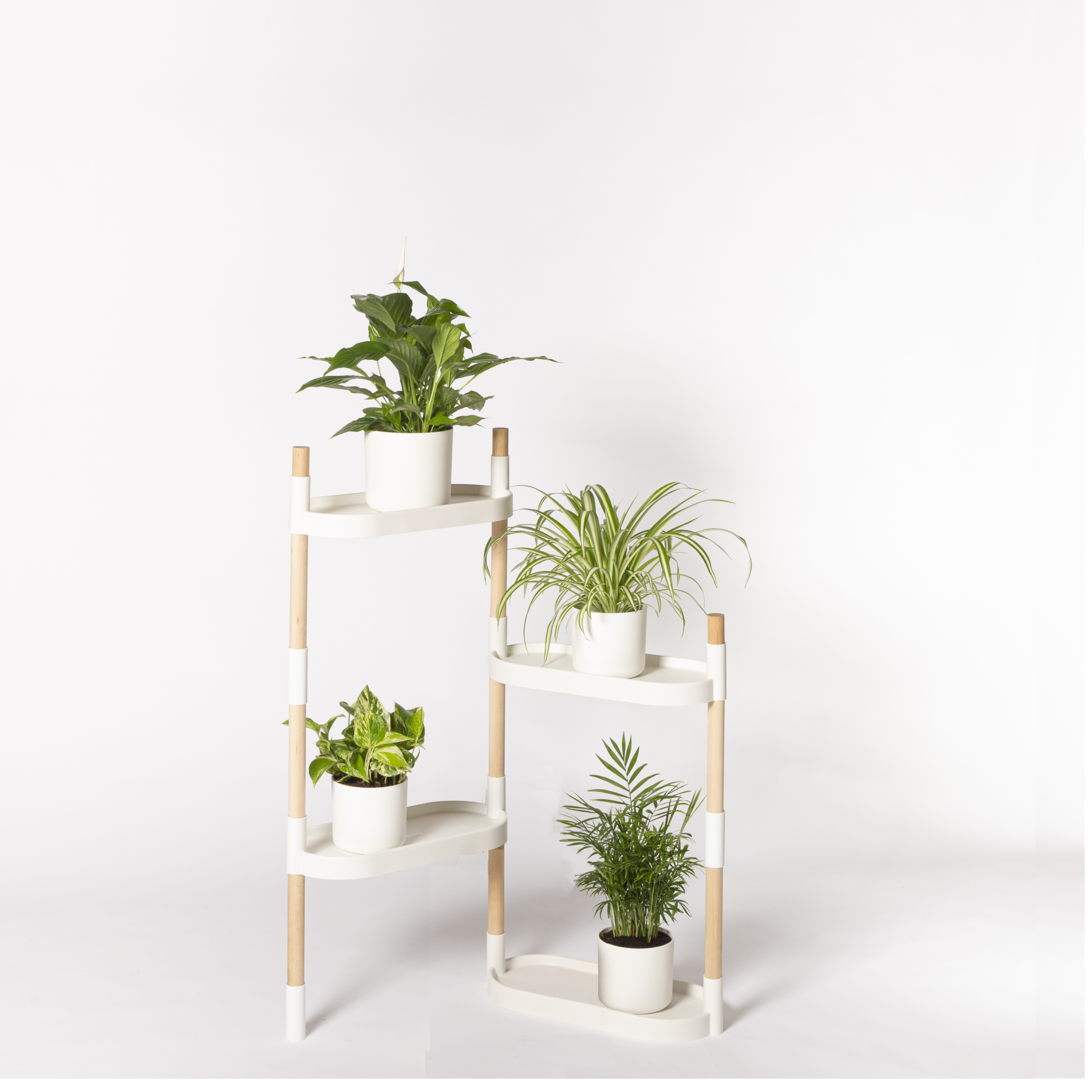 CitySens Modular Plant Shelf – White 4-Tray Indoor Vertical Gardening Shelf - Image 2