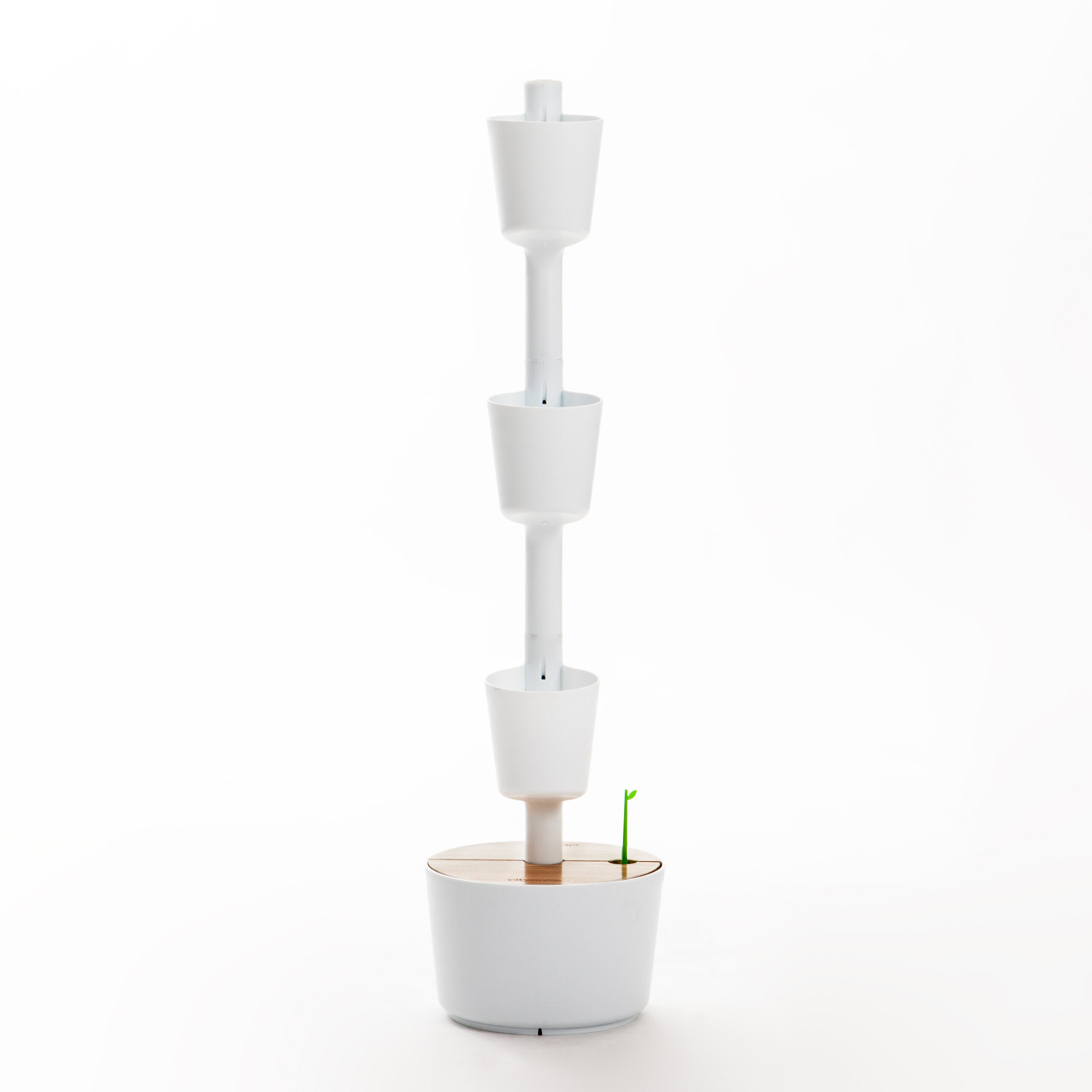 CitySens Vertical Planter – White 3 Pots with Automatic Watering Digital Kit - Image 1