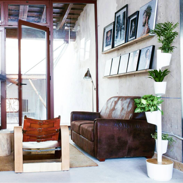 CitySens Vertical Planter – White 4 Pots with Automatic Watering Digital Kit