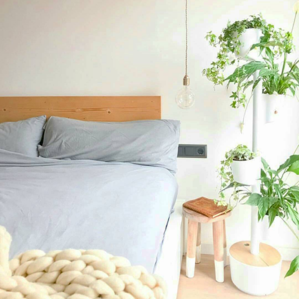 CitySens Vertical Planter – White 4 Pots with Automatic Watering Digital Kit