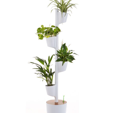 CitySens Vertical Planter – White 4 Pots with Wi-Fi Smart Watering Kit - Image 5