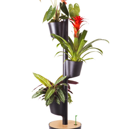 CitySens Vertical Planter – Black 3 Pots with Automatic Watering Digital Kit - Image 4