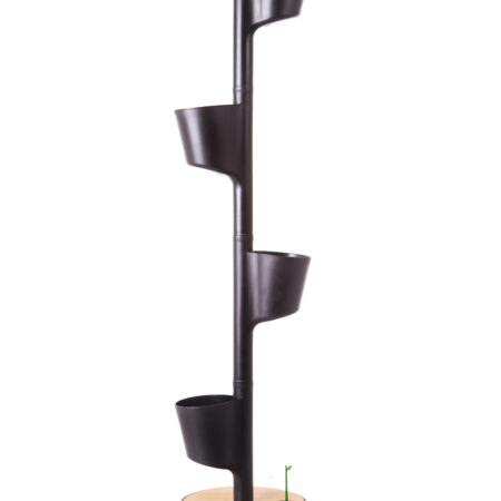 CitySens Vertical Planter โ Black 4 Pots with Wi-Fi Smart Watering Kit