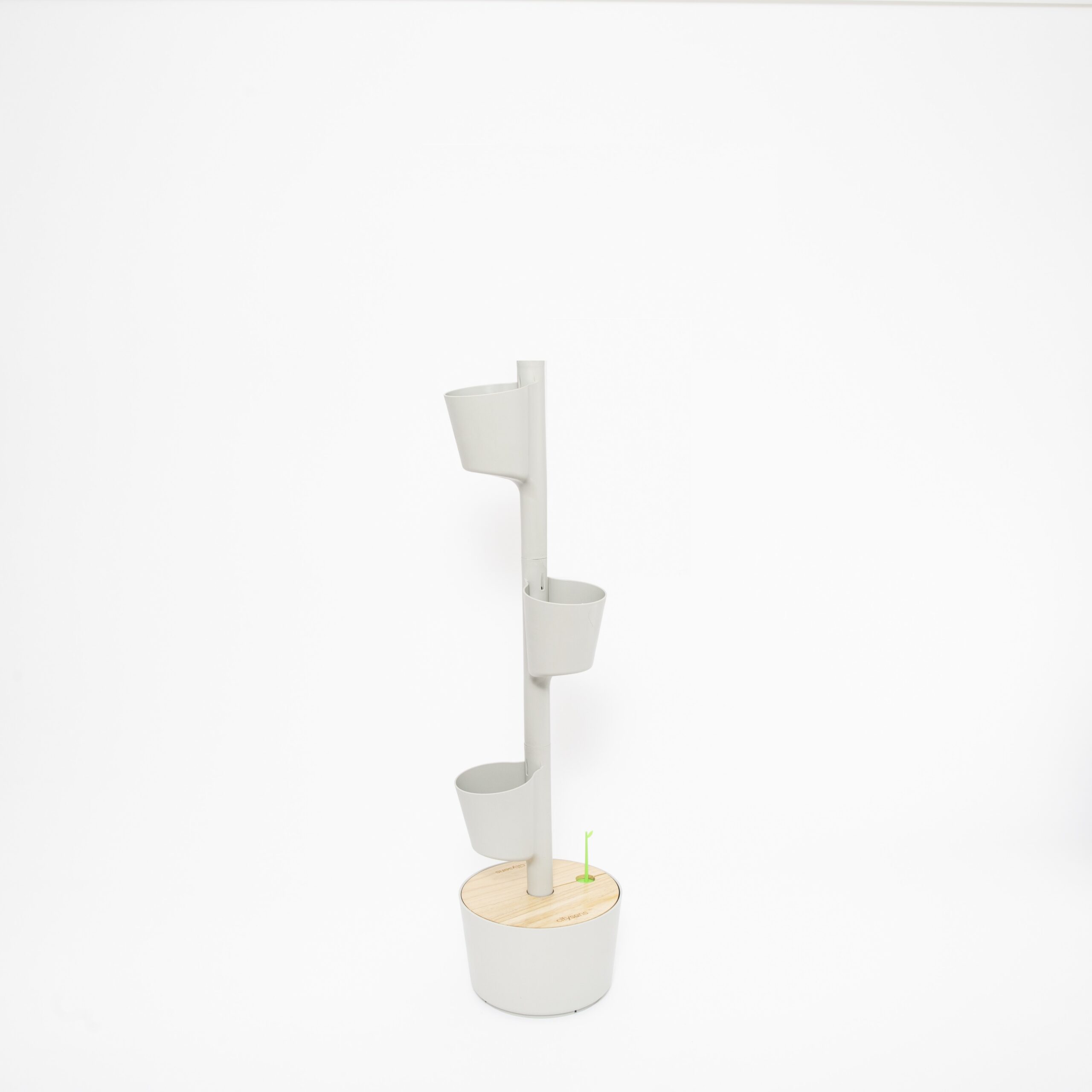 CitySens Vertical Planter – Gray 3 Pots with Automatic Watering Digital Kit - Image 1