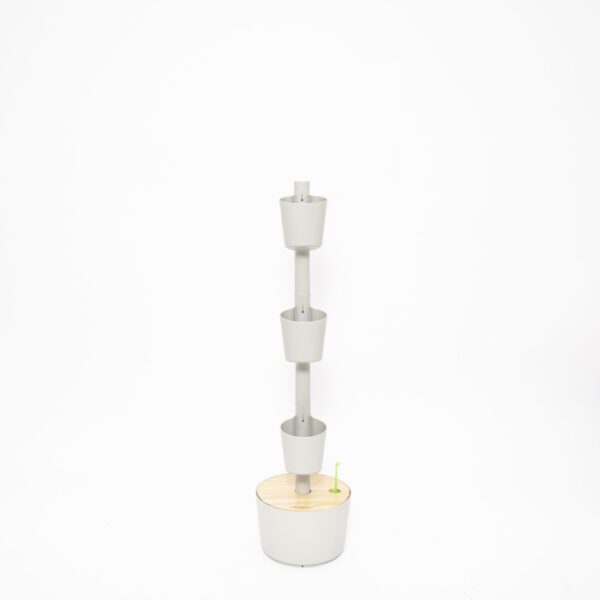 CitySens Vertical Planter – Gray 3 Pots with Automatic Watering Digital Kit