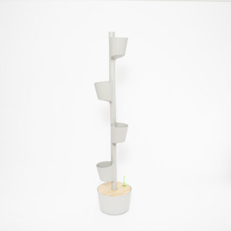 CitySens Vertical Planter – Gray 4 Pots with Automatic Watering Digital Kit