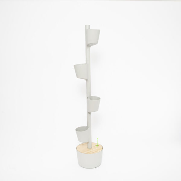 CitySens Vertical Planter – Gray 4 Pots with Automatic Watering Digital Kit