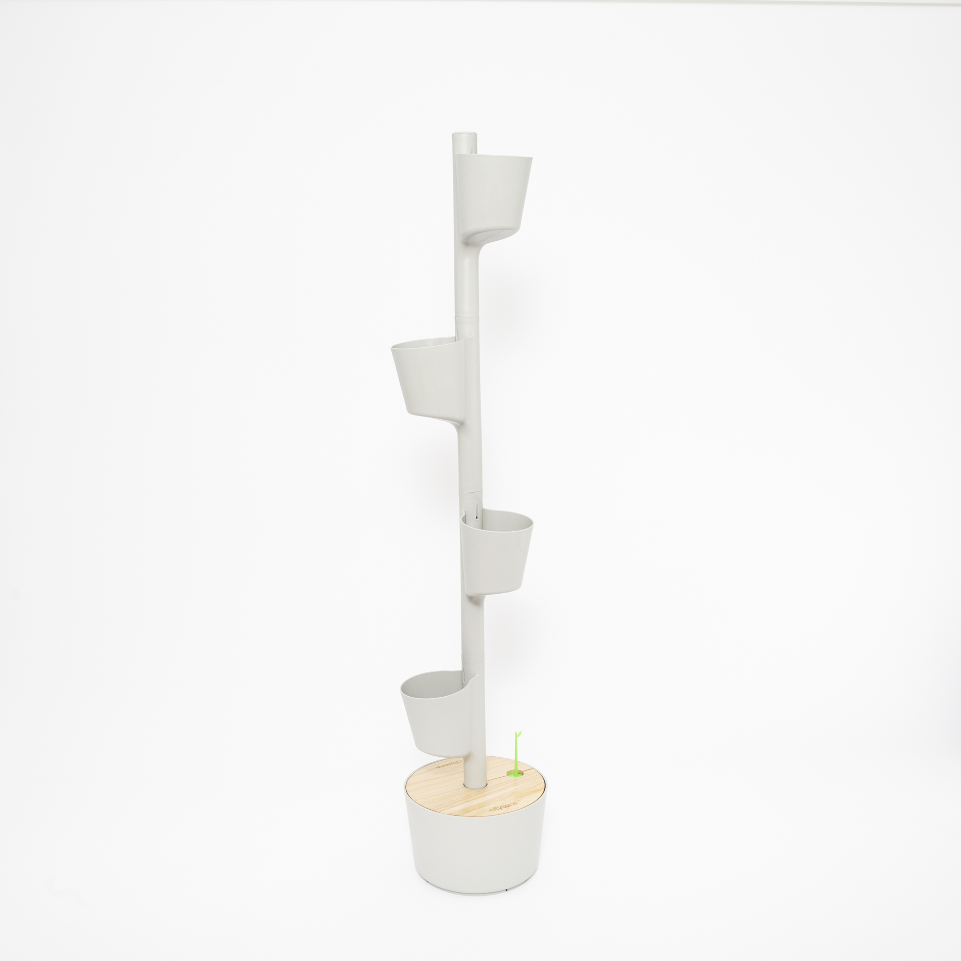 CitySens Vertical Planter – Gray 4 Pots with Automatic Watering Digital Kit - Image 1